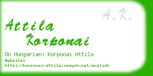 attila korponai business card